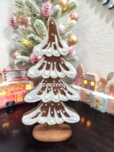 Large Gingerbread Peppermint Brown Cookie Resin Christmas Tree Figurine 12.5&quot;&quot; - £35.71 GBP