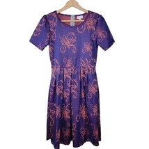 LuLaRoe | Amelia Purple &amp; Orange Floral Scroll Dress, size medium - £16.17 GBP
