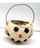Christmas  Snowman Paper Mache Bucket Decoration - $22.95