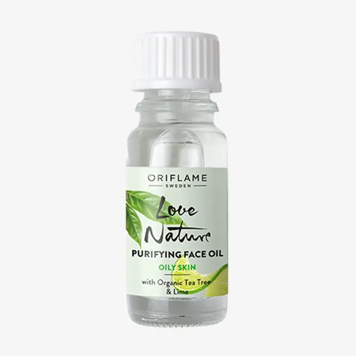 Oriflame LOVE NATURE Purifying Face Oil with Organic Tea Tree &amp; Lime 10ml - $200.87 MXN