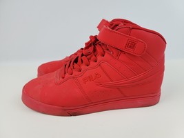 Fila Vulc solid red high top sneakers men&#39;s size 7 ankle strap &amp; lace preowned - £12.55 GBP