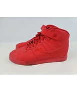 Fila Vulc solid red high top sneakers men&#39;s size 7 ankle strap &amp; lace pr... - £12.43 GBP