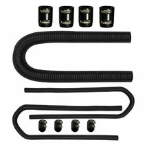 New 48&quot; Stainless Steel Radiator Hose Kits +44&quot; Heater Hose Kits Universal Black - £69.79 GBP