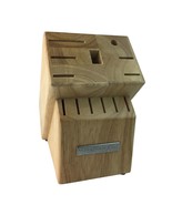 KitchenAid Wood Knife Holder Block Only 13 Slot Oak Wood Rubber Feet u - $22.99