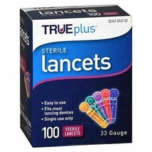 TRUEplus Sterile Lancets 100 X 3 Count - 33 Gauge 300 Total - £14.01 GBP