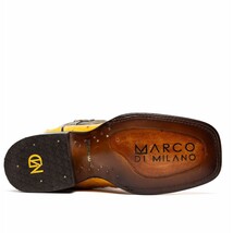 Marco Di Milano Genuine Ostrich Skin Cowboy Boot Alabama Buttercup image 9