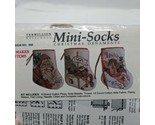 Vermillion Stitchery Mini-Socks Christmas Ornaments Counted Cross Stitch... - $17.29