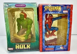 Kurt Adler 2003 Spider-Man Shooting Web And Hulk In Chimney Christmas Ornaments - $19.79