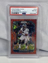 2020 JALEN HURTS Panini Prizm No Huddle Red Prizm #343 Rookie RC /50 PSA 8 - $649.62