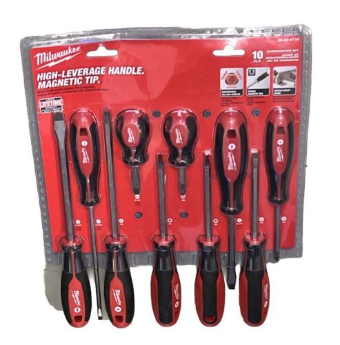 Milwaukee 48-22-2710 10 pc Phillips/Slotted/Square Screwdriver and Bit Set 10 in - $37.39