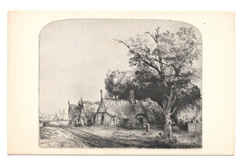 Rembrandt Etching Landscape Gabled Cottages National Gallery of Art DC Postcard - £3.95 GBP