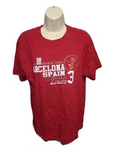 Barcelona Spain 3 Womens Large Burgundy TShirt - $14.85