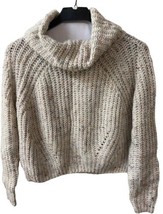 Moon And Madison Sweater XS Cropped Chunky Knit Cowl Neck Long Sleeved Warm Cozy - $19.89