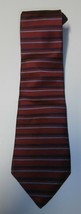 Tommy Hilfiger Men&#39;s Stripe Tie, Red | 100% Silk - £15.69 GBP
