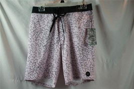 NWT RVCA VA Trunk Print Pale Lilac Sz 30 Mid Length 19&quot; - £37.12 GBP