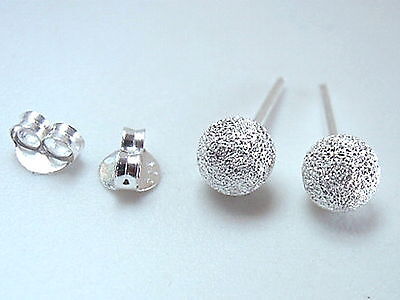 5mm Faux Dust Bead Ball Studs 925 Sterling Silver - £5.02 GBP