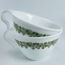 Set 2 Corelle Green Crazy Daisy Spring Blossom Coffee Cups Tea Mug Hooked Handle - £5.42 GBP