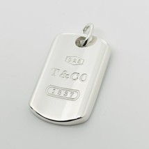 Tiffany &amp; Co 1837 Dog ID Tag Pendant in Sterling Silver Mens Unisex - £264.26 GBP