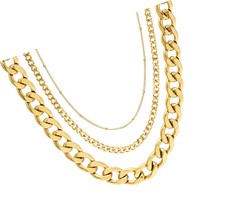 Lushboom 18K Gold Plated Dainty Cuban Choker Necklace Snake - £46.41 GBP