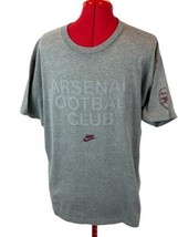 Nike Team ARSENAL Football Club 3D Raised Lettering Cotton Gray Soccer T Shirt - £18.49 GBP