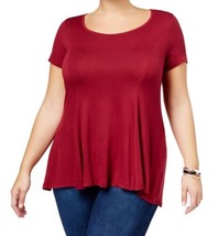 Celebrity Pink Womens Trendy Plus Size Swing T-Shirt color Maroon Size 1X - £19.07 GBP