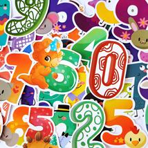 48 PCS Children Funny Numbers Sticker Pack, Animals with Numbers Cartoon... - £10.79 GBP