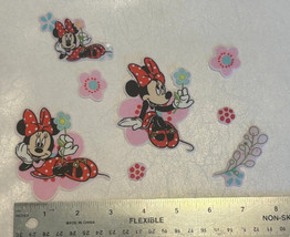 8 Minnie Mouse &amp; Flowers Iron on Fabric Appliques Pre-Cut Kids Quilting Crafting - £3.92 GBP