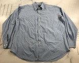 Etro Button Down Shirt Mens 46 2XL 18&quot; Blue Checkered Long Sleeve Cotton... - £36.81 GBP