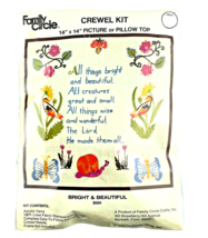 Family Circle Crewel Kit Bright &amp; Beautiful Kit B504 Partially Started 1973 - $28.94