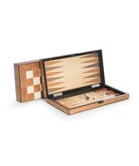 Bey Berk Lacquer Finished Brown Wood Backgammon &amp; Chess Set - $174.95