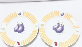 Fresh Vegetables Tabletops Unlimited Set of 2 Dinner Plates/Decorative 7.5” - $11.55