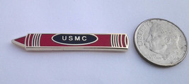 USMC CRAYON US MARINE CORP (1-1/2&quot; X 1/4&quot;) Military Hat Pin P14200 Free ... - £8.77 GBP