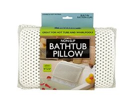 bulk buys OF441 Non-Slip Bathtub Pillow with Suction Cups, White - $14.84