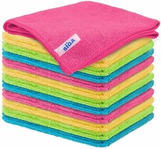 Microfiber Cleaning Cloth 12-Pack Polishing Detailing No Scratch Car Auto Rags - £15.14 GBP