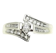 1/3 ct Diamond Solitaire Accent Engagement Ring REAL SOLID 14KW Gold 5.0... - $1,173.96 CAD
