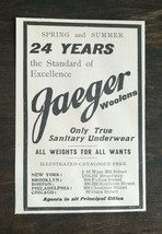 Vintage 1902 Jaeger Woolens Sanitary Underwear Original Ad 1021 - £5.30 GBP