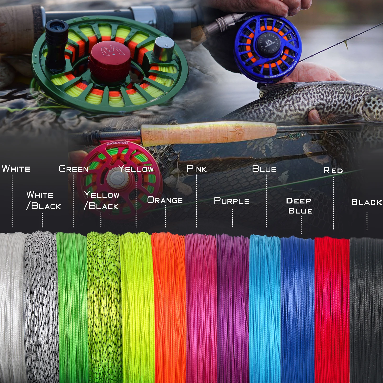 Braided backing line fly fishing line 20 30lb 50 100 300yards multi color fly line thumb155 crop