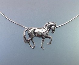 Dressage horse jewelry Piaffe Sterling Silver Necklace Beverly Zimmer  - $95.04