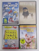 Lot of 4 DVD&#39;s Smurfs 2/School House Rock/Where Wild Things Are/Charlotte&#39;s Web - £16.45 GBP
