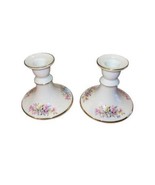 2 Floral Candle Holders Gloria Fine Porcelain Bavaria Handwork Bayreuth ... - £19.42 GBP