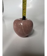 Vtg Crowning Touch Collection Mauve Pink &amp; Black Apple Marble Paperweigh... - £7.48 GBP