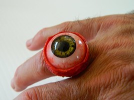 Realistic Human/zombie Eyeball Ring for Halloween, Cos Play (Infected Green 26mm - £12.64 GBP