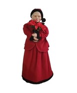 Misses Santa Claus 33&quot; Tall with Poinsettia Gorgeous Last One - £91.29 GBP