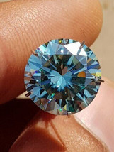 Cyan Blue Round Cut Loose Moissanite Brilliant Cut Use For Jewelry 5 To 12 MM - £3.74 GBP+