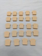Lot Of (24) Wooden Bread Toast Board Game Meeple Pieces 5/8&quot; - £27.82 GBP