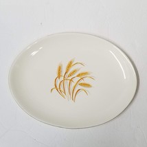 Golden Wheat Platter Vintage Oval 12&quot; Ceramic Serving Tray - £8.55 GBP