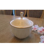 Lenox Covered Candy Bowl Ivory Embossed Leaf Pattern 24 kt gold Accented... - $33.87 CAD