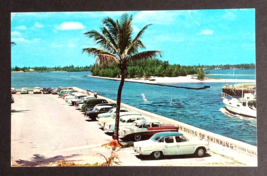 Boynton Inlet Old Cars Fishing Boat Palm Tree Florida Curt Teich Postcard c1960s - £3.89 GBP