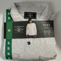 GH Bass Womens Cozy Shirt Solid Grey Long Sleeve  - £19.73 GBP