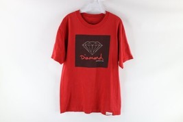Vintage Diamond Supply Co Mens Large Faded Spell Out Box Logo T-Shirt Red USA - £34.91 GBP